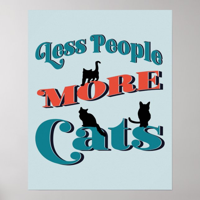 Poster Bureau de la typographie Cute Accueil Chats (Devant)