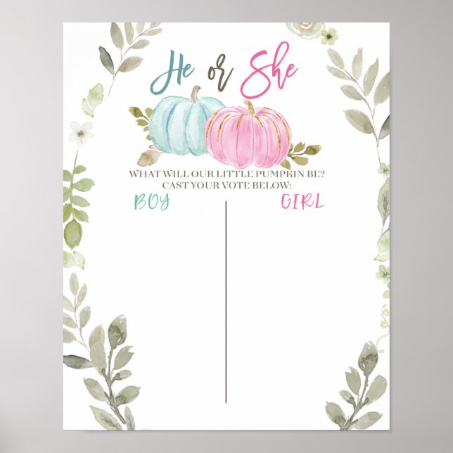 Poster Bureau de vote du citrouille Greenery (Devant)