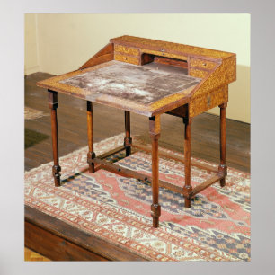 Poster Bureau, noix avec la marqueterie d'arabesque