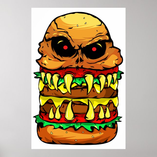 Poster Burger au fromage effrayant (Devant)