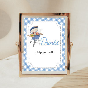 Poster Burger bleu Baby shower barbecue Boissons