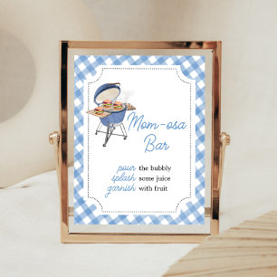 Poster Burger bleu Baby shower barbecue Maman Osa Bar