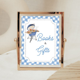 Poster Burger bleu BBQ Baby showers Livres et Cadeaux