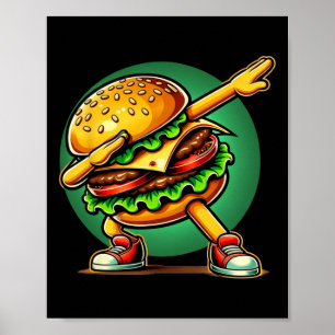 Poster Burger Dabbing Danser Funny Burger Hamburger Nourr