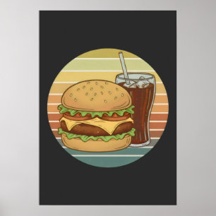 Poster Burger et cola rétro.
