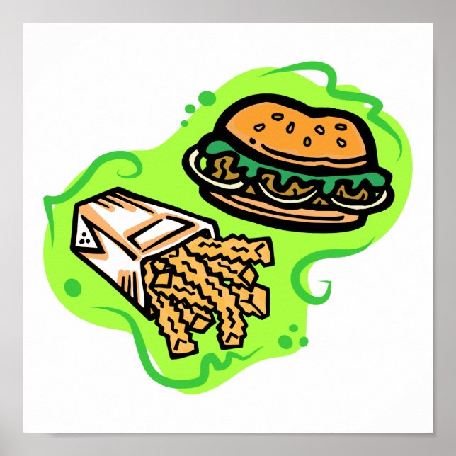 Poster Burger & Fries (Devant)