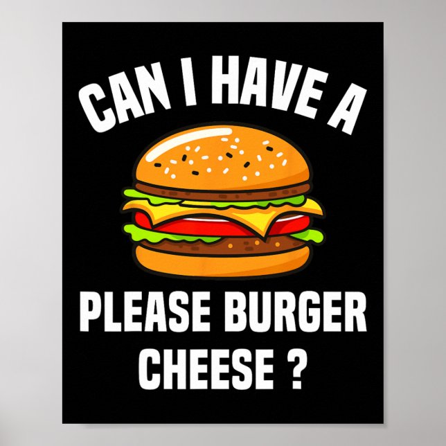 Poster Burger Fromage Hamburger Fromage Bbq Funny Sa (Devant)