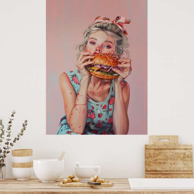 Poster Burger Girl (Cuisine)