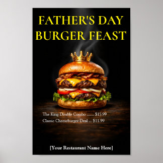 Poster Burger King aquarelle Fête des Pères Restaurant