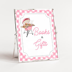 Poster Burger rose BBQ Baby showers Livres et Cadeaux