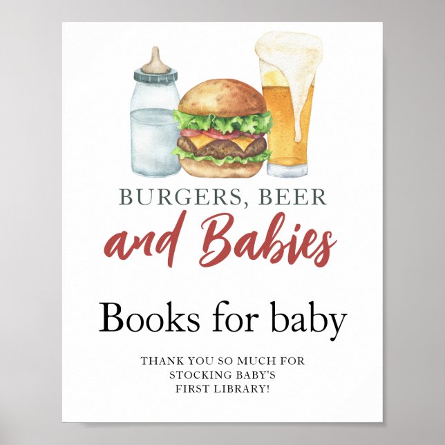 Poster Burgers, bière & lait Livres pour bébé (Devant)