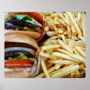 Poster Burgers en frites