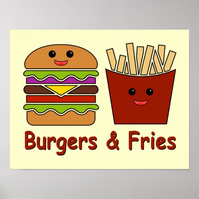 Poster Burgers et frites (Devant)