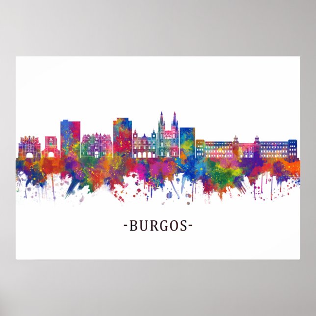 Poster Burgos Espagne Skyline (Devant)