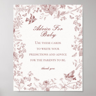 Poster Burgundy Fall Toile De Jouy Conseils pour le Baby 