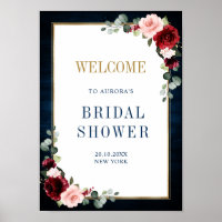 Burgundy Navy Blush Floral Gold Géométrique Bienve
