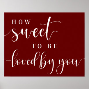 Poster Burgundy Script Comme il est doux Dessert Mariage