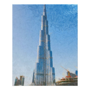 Poster Burj Khalifa, peinture de Dubaï