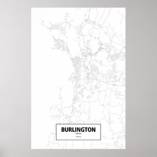 Poster Burlington, Vermont (black on white)