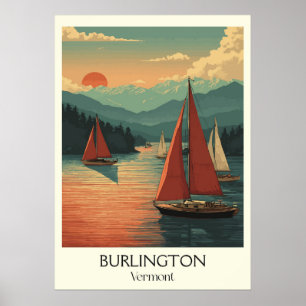 Poster Burlington Vermont Lac Champlain