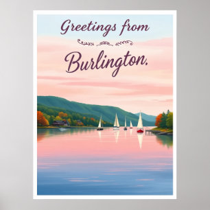 Poster Burlington, Vermont – lac Champlain