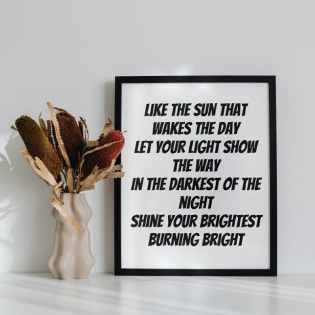 Poster Burn Bright inspiré poème mini (Créateur téléchargé)
