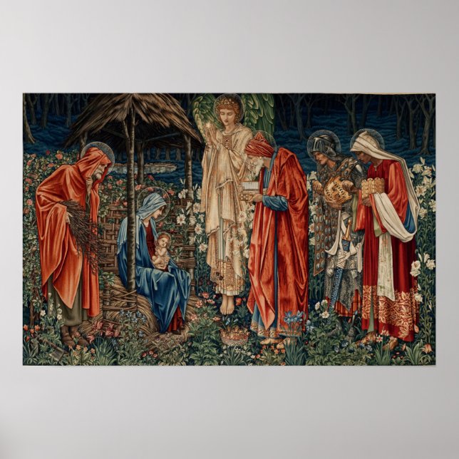 Poster Burne-Jones - Adoration De Magi (Devant)