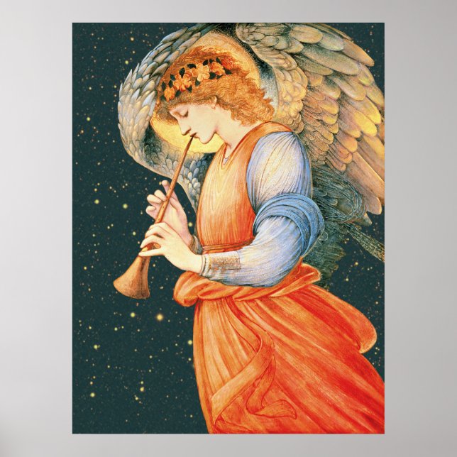Poster Burne-Jones Angel jouant flageolet CC1135 Plus gra (Devant)