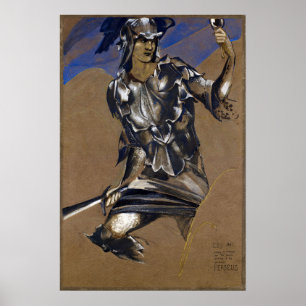 Poster Burne-Jones - Étude De Persée En Armor