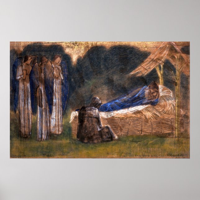 Poster Burne-Jones - La Nativité 1887 (Devant)