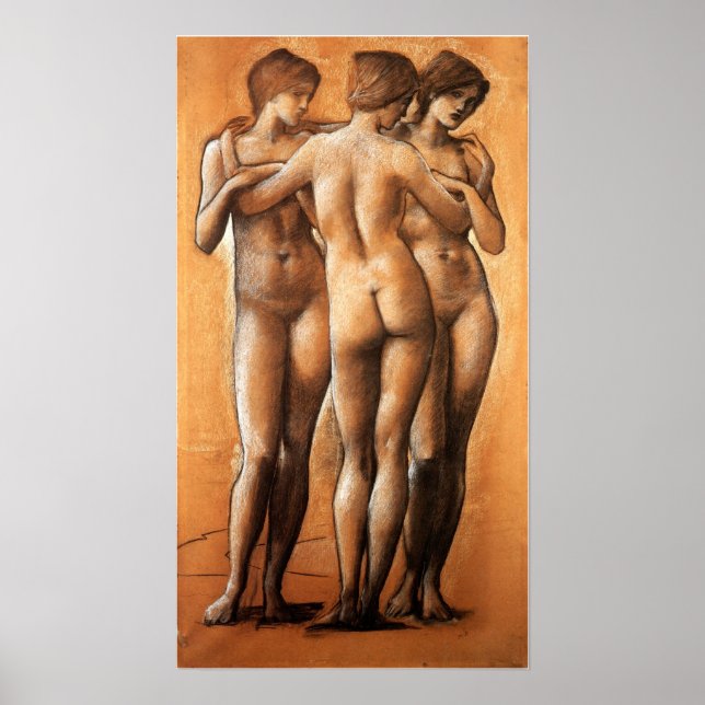 Poster Burne-Jones - Trois Grâces 1885 (Devant)