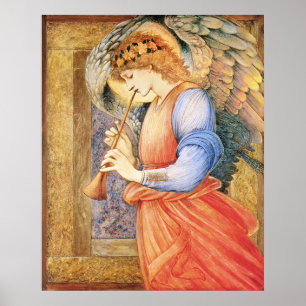 Poster Burne-Jones un ange jouant le flageolet 1878 plus