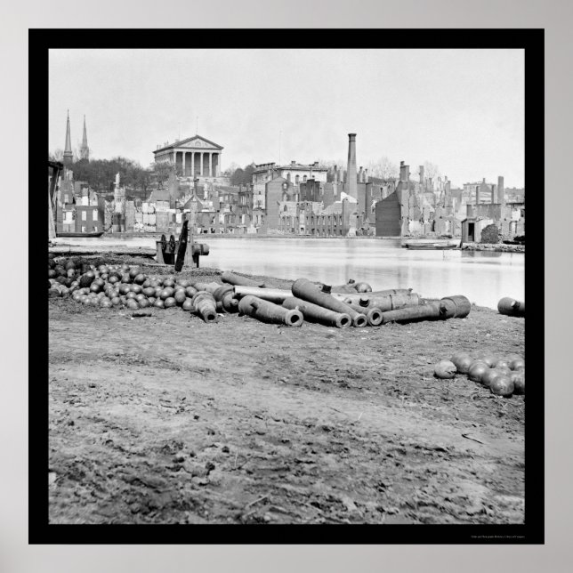 Poster Burned District and Capitol à Richmond, VA 1865 (Devant)