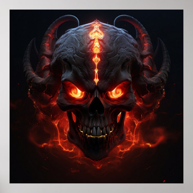 Poster Burning Skull Inferno (Devant)