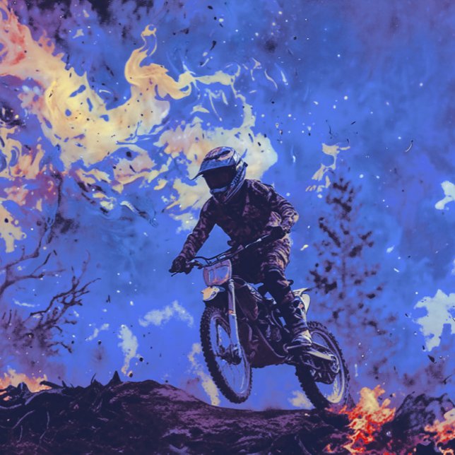 Poster Burning Trails - Rider en VTT (Créateur téléchargé)
