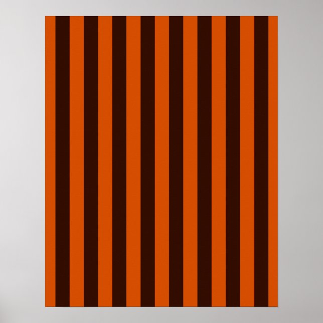 Poster Burnt Orange Stripes Retro Style Personnaliser Cec (Devant)