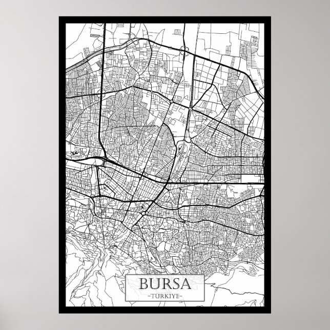 Poster Bursa Türkiye Map (Devant)