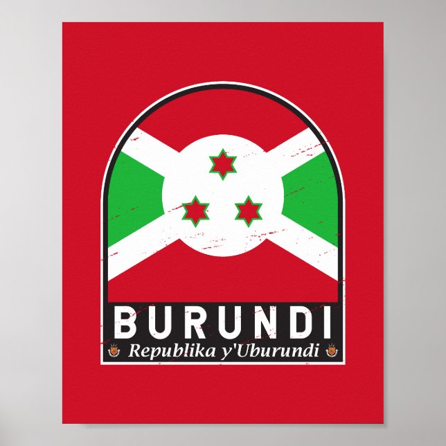Poster Burundi Distresse Vintage (Devant)