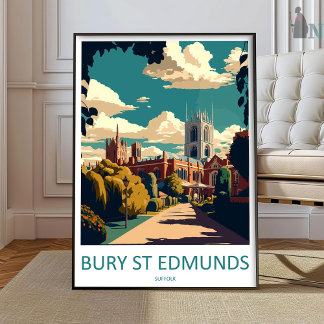 Poster Bury S Edmunds Travel Print Wall Art Bury S Edmund