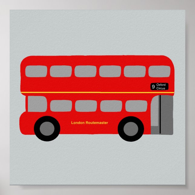 Poster Bus Red London (Devant)