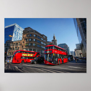 Poster Bus Red London