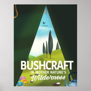 Poster Bushcraft 'Visitez la nature de Mère'