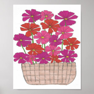 Poster Bushel of Bright Cosmos