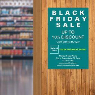 Poster Business Black Vendredi Vente Turquoise Green Post