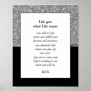 Poster Business Motivation Luxe Parties scintillant argen
