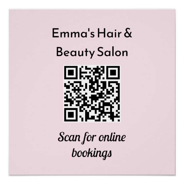 Poster Business QR Code Promo Custom Beauty Salon (Devant)