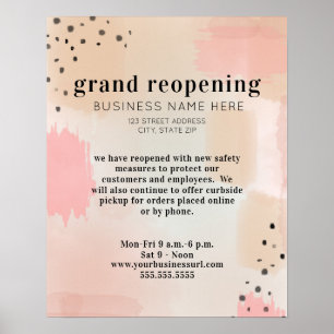 Poster Business Reopening Covid Safety Abstract Pink