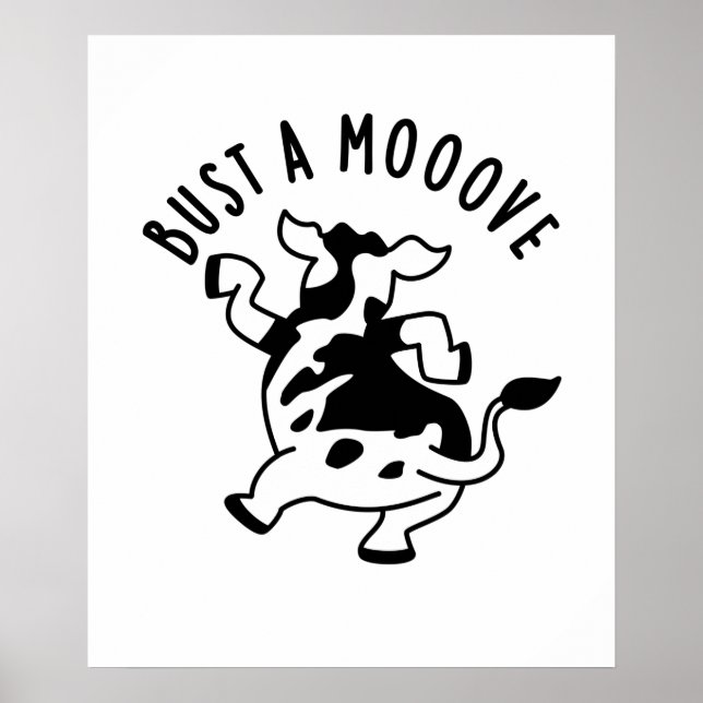 Poster Bust A Moooh Funny Cow Pun (Devant)