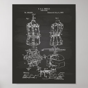 Poster Bust Form 1893 Patent Art Chalkboard