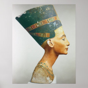 Poster Buste de la Reine Nefertiti, vue de côté, du studi